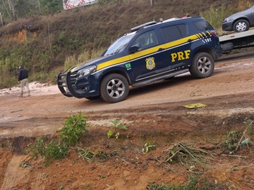 Carreta tomba na BR 262 e interdita parte da pista 2