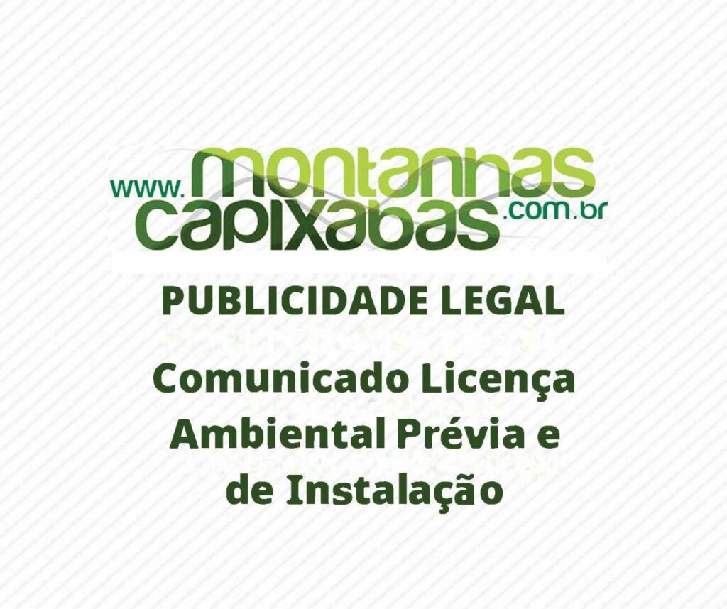 PUBLICIDADE LEGAL - LICENÇA PREVIA E INSTAL