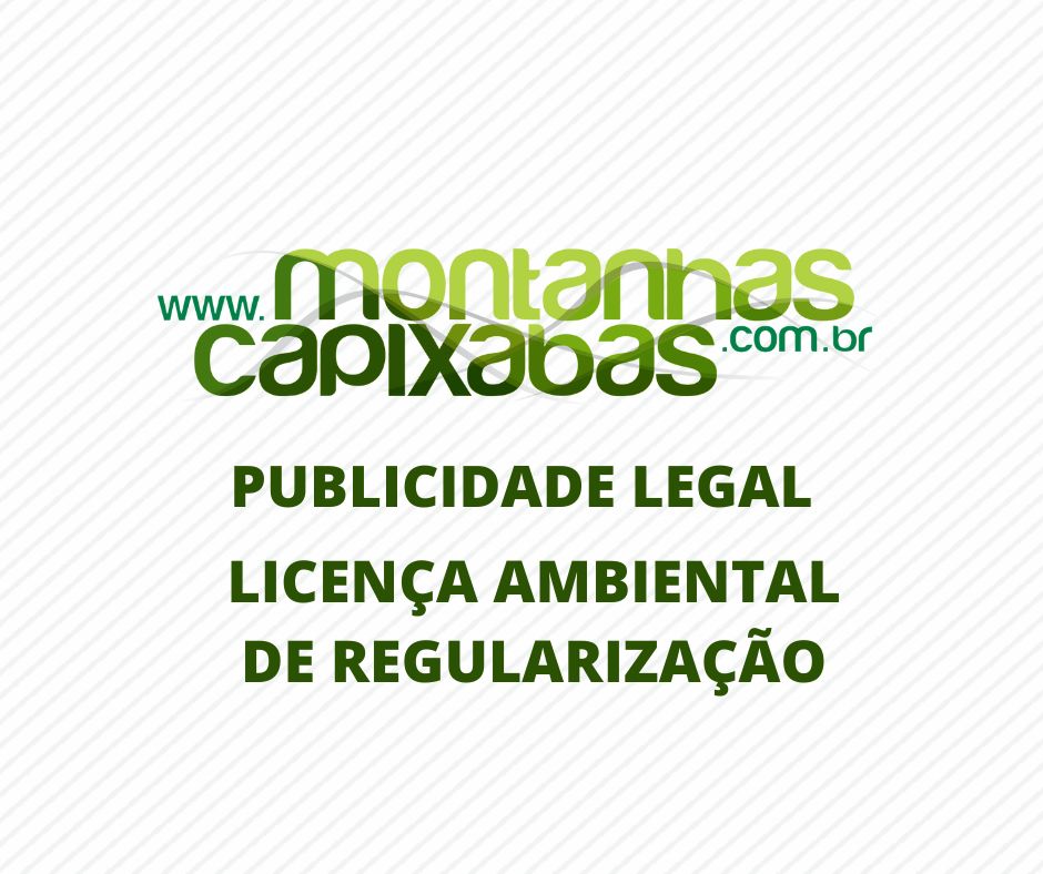 PUBLICIDADE LEGAL - Licença de Regularização