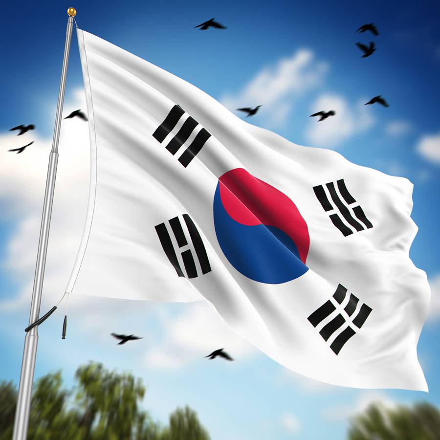 Flag of South Korea , This is a computer generated and 3d rendered image.